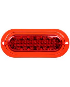 Super 60, LED, Strobe, 36 Diode, Oval Red, Red Flange Mount, 12V